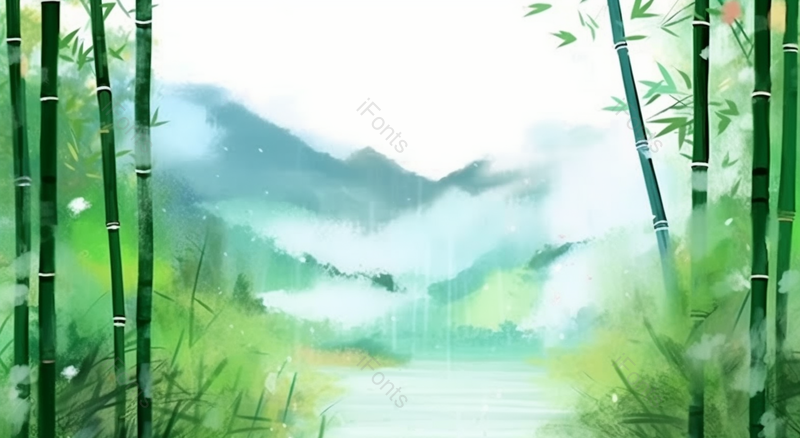 绿色水墨中国风竹子装饰画,插画/手绘图,插画/手绘图库,插画/手绘图下载,插画/手绘